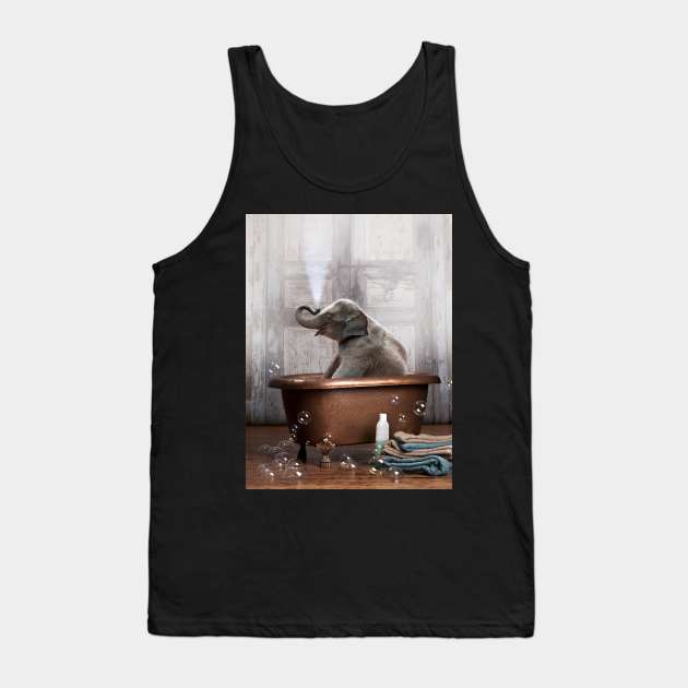 Elephant in a Bathtub Tank Top by DomoINK